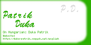 patrik duka business card